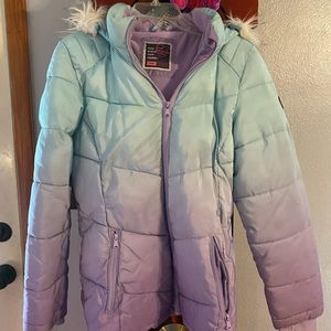 Justice Girls Ombré puffer coat size 18/20